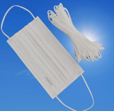 China ECO Friendly White Adjustable Elastic Ear Loops For Masks 3.5MM 4MM 5MM for sale