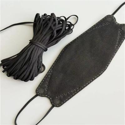 China Flat Stretchy Ear Loops Band Black Po Korea KF94 Face Mask   2.5-7mm for sale