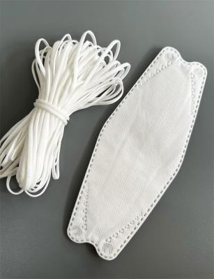 China Polyester Nylon White Elastic Ear Bands For Korean 3D Face Mask 3.5mm 4mm 5mm for sale