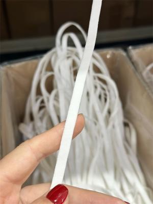 China 6.5mm Polyester Spandex Flat Ear Loop For N95 Face Mask White for sale