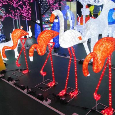 China Hot Selling Garden Animal Sculpture Christmas 3D Decoration Led Pattern Flamingor Light for sale