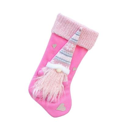 China Cotton Christmas Stocking Decorations Supply Christmas Stocking Kids Christmas Decoration Gift Bag Stocking for sale