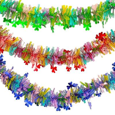 China Longstar Christmas Waterproof Wholesale Aluminum Tinsel Garland For Festival Party Decoration for sale