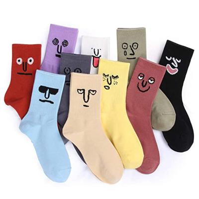 China Novelty Cute Emotion Face Anti-Fault Moq Stockings Cotton Cool Colorful Crew Socks Cozy Gifts Funny Mood Socks For Women And Men for sale