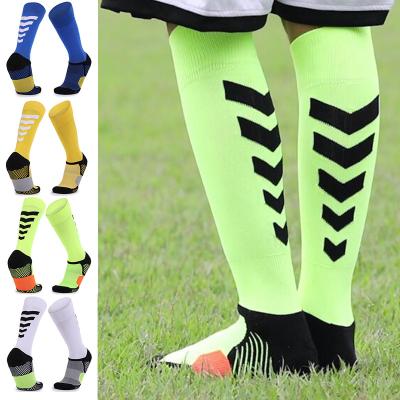 China Breathable Sport Football Boots Stripe Football Socks Bespoke High Football Socks Boy Kids Bottom Knee Funny Popular Black Long Towel for sale