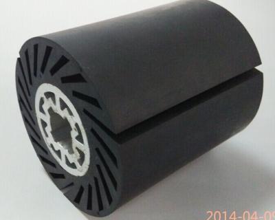 China Over Molding Plastic Injection Products Black Rubber Wheel with TPR for sale