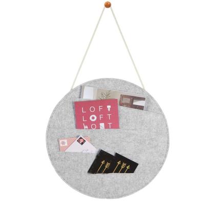 China Sustainable Round Felt Storage Basket Hanging Bag For Out Door Bag for sale