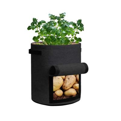 China Planter Eco Friendly 7 Gallon 10 Gallon 15 Gallon Black Smelt Potato Grow Bag for sale