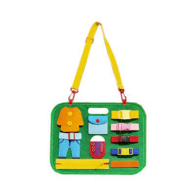 China Polyester Felt OEM 2022 Portable DIY Customize Kids Toddler Felt Educational Montessori Toys Busy Board For 1 Year Old for sale