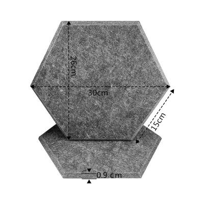 China Modern Cheap Polyester 12x10 Inch Hexagon Felt Acoustic Panel With 9MM Thickness for sale