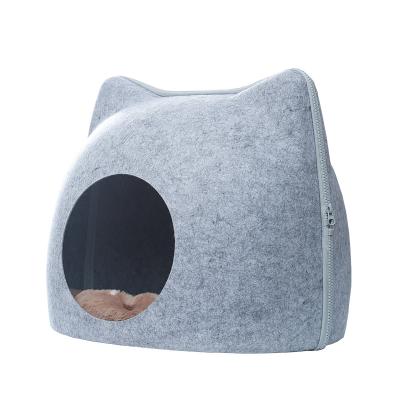 China Home Indoor Fabric Felt Cat House Pet Dog House Kennel Bed for sale