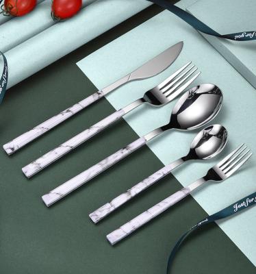 China Amazon Ebay Hot Selling Disposable Knife Spoon Fork Set Dinnerware Cutlery 4pcs 430 Stainless Steel Wedding Party Flatware Sets for sale