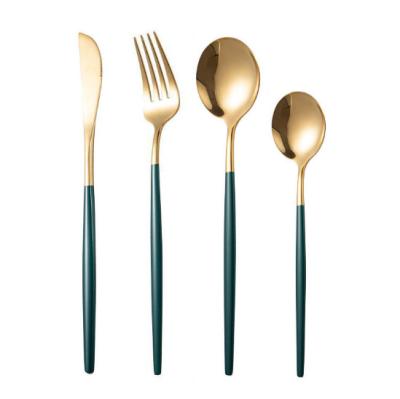 China Disposable High Quality Gold Style Cutlery 304 Stainless Steel Knife Fork Spoon Luxury Wedding Dinner Sets Cutlery Dinnerware Sets for sale