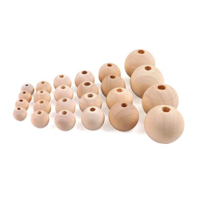 China For kid's natural round wooden diy bead DIY 4-50mm for bracelet necklace accessories jewelry making wholesale for sale