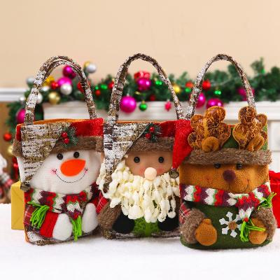 China Christmas New Products Christmas Decorations Christmas Gift Bag Elk Doll Cloth Tote Bag for sale