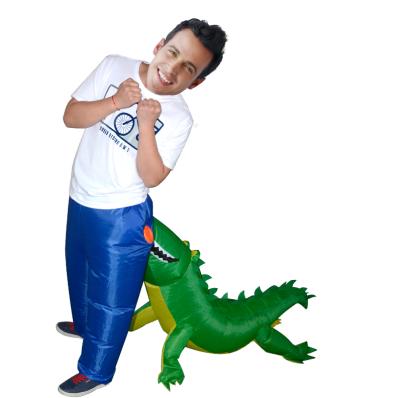 China Inflatable Crocodile Inflatable Bite Costume Halloween Clothes Party Cosplay Costume For Adults Customized for sale