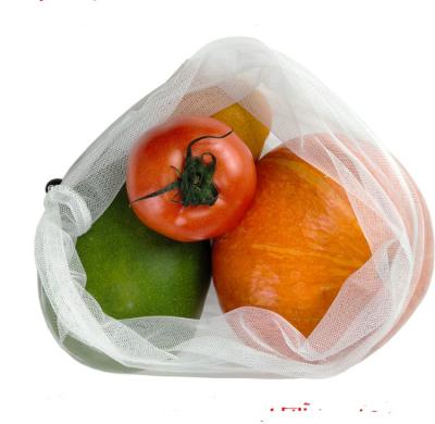 China Eco - Friendly Shopping Mesh Bags Safe Sets For Fruit , Veggies , Shopping Mesh Storage Bag With Drawstring Mesh Produce Bags Reusable for sale