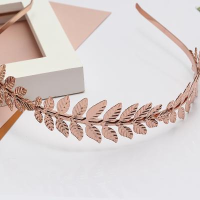 China Olive Leaf Branch Hairband Crown Fashionable Headpiece Goddess Headband Gold Silver Comb Bridal Hair Accessories Jewelry for sale