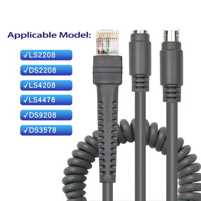 China Wholesale PS2 Keyboard Barcode Scanner Fast Charging Spiral Cable For Symbol Moto LS2208 DS2208 LS4208 LS4478 DS9208 DS3578 for sale