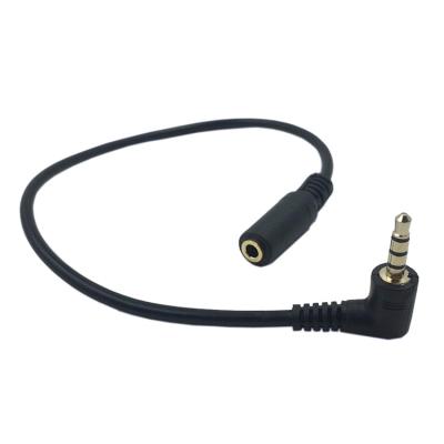 China Molded Gold Plated Connectors With 4 Pole Right Angle Male Grommet Factory Direct Sales TRRS 3.5mm To Female 3.5mm Gold Stereo Audio Cable Manufacturing for sale