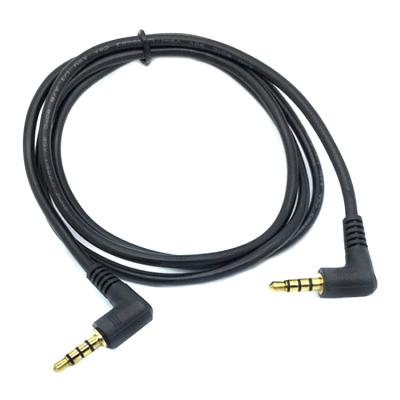 China Molded Gold Plated Connectors With Grommet 3ft 6ft 10ft Cable L To Form TRRS 3.5mm Male Right Angle 4 Pole To Male 3.5mm Gold Stereo Audio Cable Making for sale