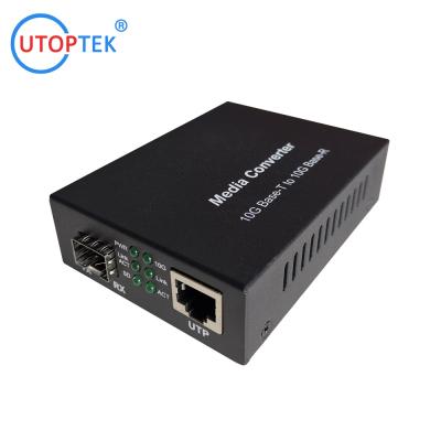 China 10g SFP to RJ45 10g Fiber Media Converter Unmanagement 10g SFP+ Media Converter for sale