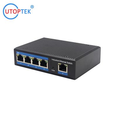 China UT05FP unmanaged industrial POE+ Switch 10/100M 5port POE UTP RJ45 POE ethernet switch DIN Rail for sale