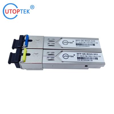 China 1.25G SFP SM BiDi SC 20km 1310/1550nm optical sfp transceiver module DDM fiber optical equipment for sale