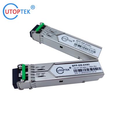 China 1.25G SFP 80km 1550nm optical transceiver module 1G sfp DDM for Cisco/Huawei/HPE/Juniper/ZTE/Netgear for sale