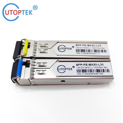 China 155M SFP SMF Bidi LC 20km 1310/1550nm optical fiber sfp transceiver module for cisco/huawei/ZTE/Viettle for sale