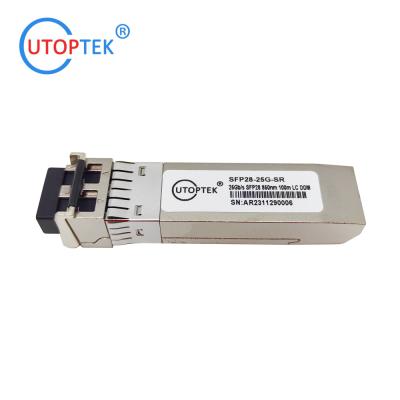 China SFP28 25G SR 850nm 100m Multi mode Duplex LC Optical Transceiver Module 25g sfp module price for sale