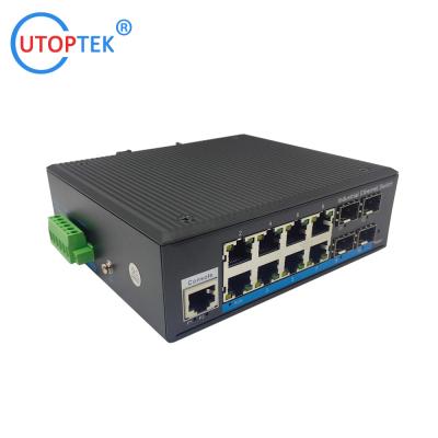 China UT48GM-SFP L2 Managed Industrial 4x1000M SFP+8x10/100/1000M RJ45+1xConsole port, DIN Rail,-40 ~+85 ℃ Ethernet Switch for sale