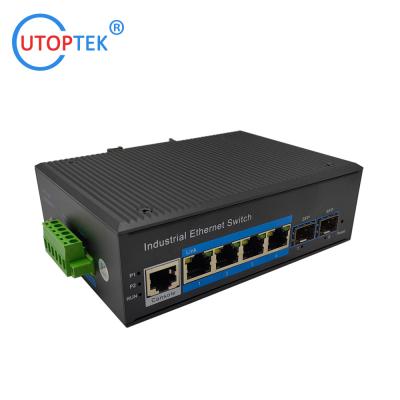 China UT24GMP-SFP L2 Managed Industrial 10/100/1000M 4xPOE+2SFP+1xConsole,DIN Rail,-40~+85 ℃ Gigabit poe switch for sale