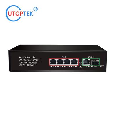 China 4x10/100/1000M POE 30W+1UTP+1SFP IEEE802.3af/at POE Etherent switch for CCTV Network system for sale