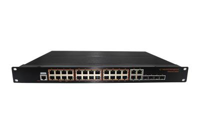 China 1U RACK Type L2 Management Industrial 4xGE SFP+28x10/100/1000M RJ45+1xConsole port Network Fiber Switch for sale