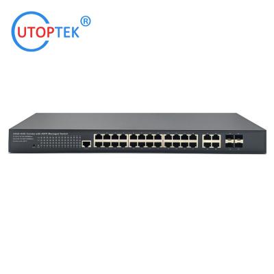 China Layer2 Management 10/100/1000M 24xPOE+4Combo UTP+4SFP IEEE802.3af/at Total 400W POE Network switch(UT-PS2444GM-SFP) for sale