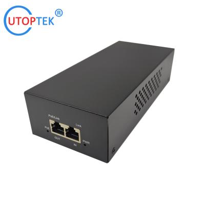 China 10/100/1000/2500Mbps 90W Gigabit 2.5G Standard POE Injector 802.3af/at/bt PoE data & power:100meters for Cameras wireless AP for sale