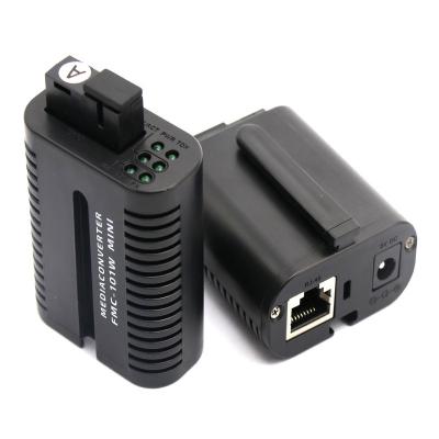 China Mini 10/100M Fiber media converter SM Duplex SC 20km with DC power for sale