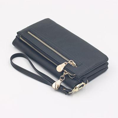 China High Capacity Fashion Women Wallets PU Leather Wallet Double Zipper Day Clutch Purse Wristlet Wristlet Handbags for sale