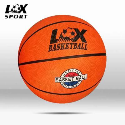 China Indoor or outdoor promotional orange rubber basketball for sale