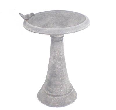 China Waterproof Antique Gray Iron Feeder Decorative Bird Garden Bird Bath for sale