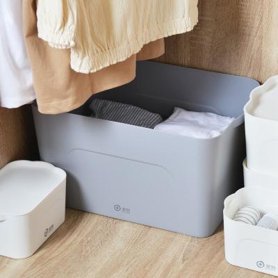 China Sustainable L - Storage Box With Lid Stackable Plastic Dustproof Home Storage And Organization for sale