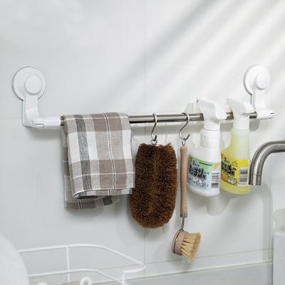 China Wall Mounted Sustainable No Drilling Strong Shelf Suction Cup Shelf And Corner Towel Rack Bathroom Shelves for sale