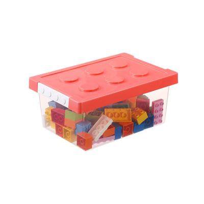 China Sustainable Blocks Style Stackable Toys Storage Box With Lid Storage Box For Toys for sale