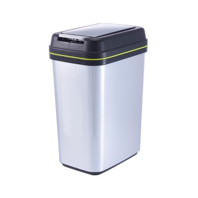 China 10l Press Open Type Sustainable Brushed Metal Like Plastic Waterproof Bin for sale