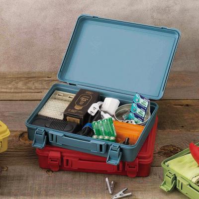 China Vintage Multifunctional Flat Shape PP HACOTTO Tool Box With Handle Tool Storage Box for sale