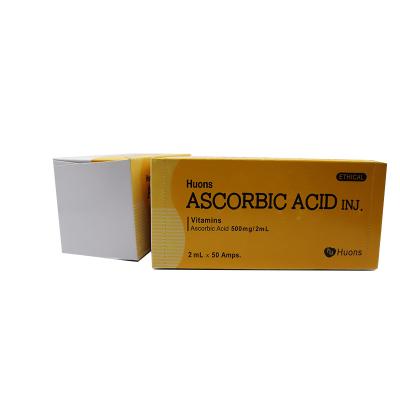 China Vitamin C (ascorbic acid) from Huons is a water-soluble vitamin. Each box contains 50 injectable Laroscorbine 0.5g/2ml for sale