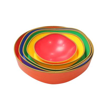 China Aid to Increase Coordination and Strength Kids Rainbow Plastic Indoor Balance Stones, Wave Design Garden Stepping Stones, Increase Children's Plastic Balance Blocks coordination for sale