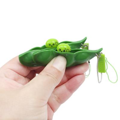 China Relaxation Tools Kids and Adults Squeeze Pea Pod Phone Keychain, Release Stress and Worry Novelty Kids Play, Sensory Busy Person Decompression Toys for sale