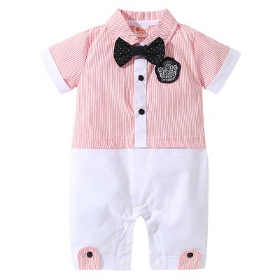 China Gentleman's Exquisite Small Bowtie Cotton Baby Boy Suit Overalls Baby Rompers Boy for sale